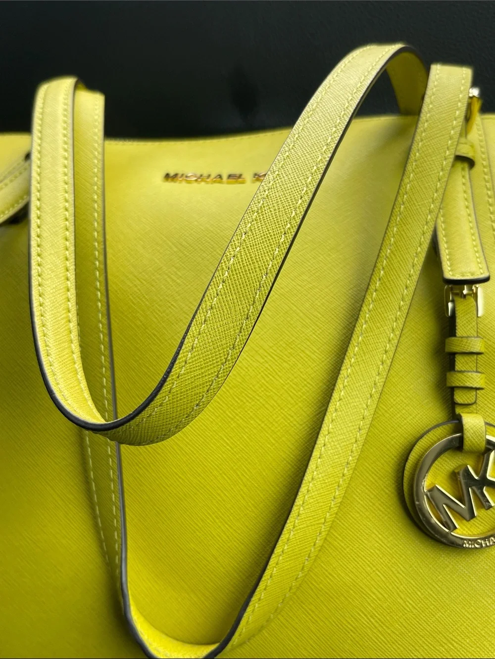 Michael Kors Bright Yellow Saffiano Leather Tote